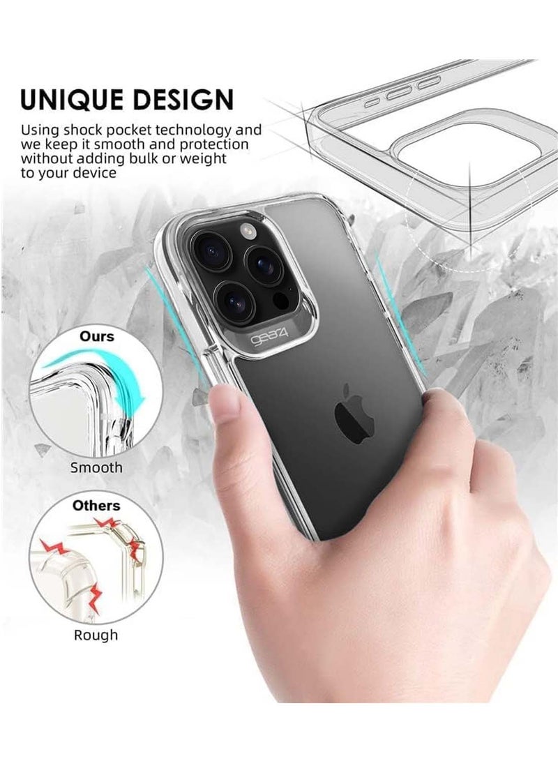 Gear4 Apple iPhone 16 Pro 2024 Gear4 Premium Protection Series Crystal Palace D3O Crystalex Drop Protection Completely Transparent Ultra Hybrid Case Cover - Clear - Image 2