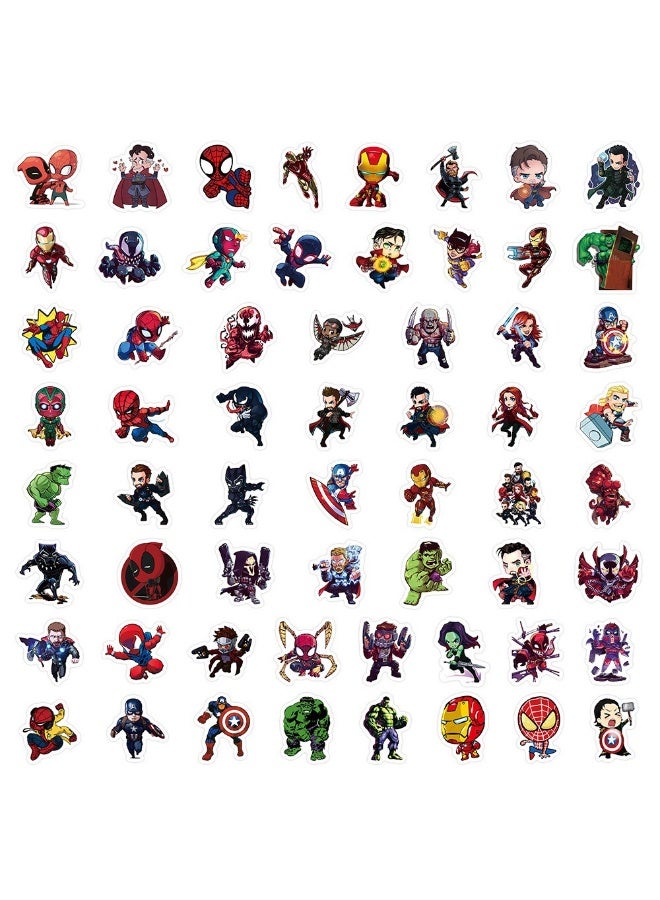 NIBEMINENT 120 Pcs Superhero Deco Kit Waterproof Stickers, High Definition Printing Bright Colors, Suitable for Laptop Skateboard Luggage Water Bottle Guitar DIY - Image 1