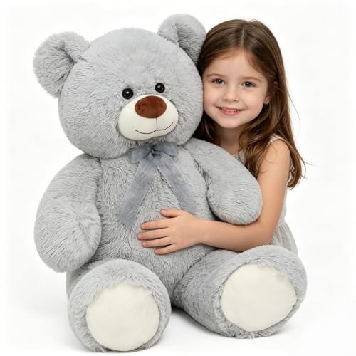 Toys Studio Giant Teddy Bear Stuffed Animal 36 inch Plush Bear Toy for Girlfriend Girls Kids Gifts Chrsitmas Valentines Day Birthday Baby Shower Decorations Grey - Image 5