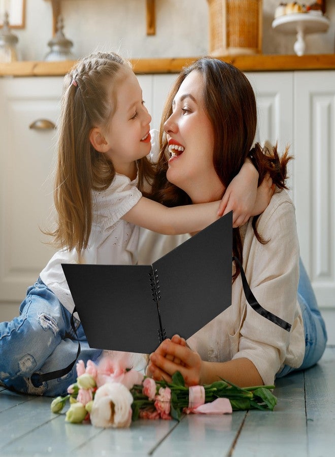 Vienrose 8x8 Inch Scrapbook Album, Small Photo Album DIY Scrapbook Black Thick Kraft Paper Memory Book, Scrap Book Photo Albums for Couple Baby Wedding Family - Image 4