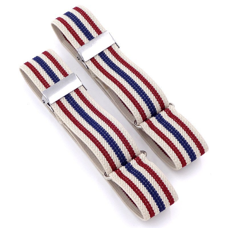 Shen Wei fabric cuff shirt sleeve ring bartender arm ring arm band cuff mens sleeve bundle suit cufflinks 2.5cm Rice red stripe