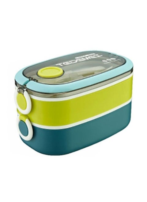 Two-Layer Stainless Steel Lunch Box – BPA-Free Double-Layer Food Container | Square Model | Leakproof & Portable | Hot & Cold Meal Storage for Office, School, Travel