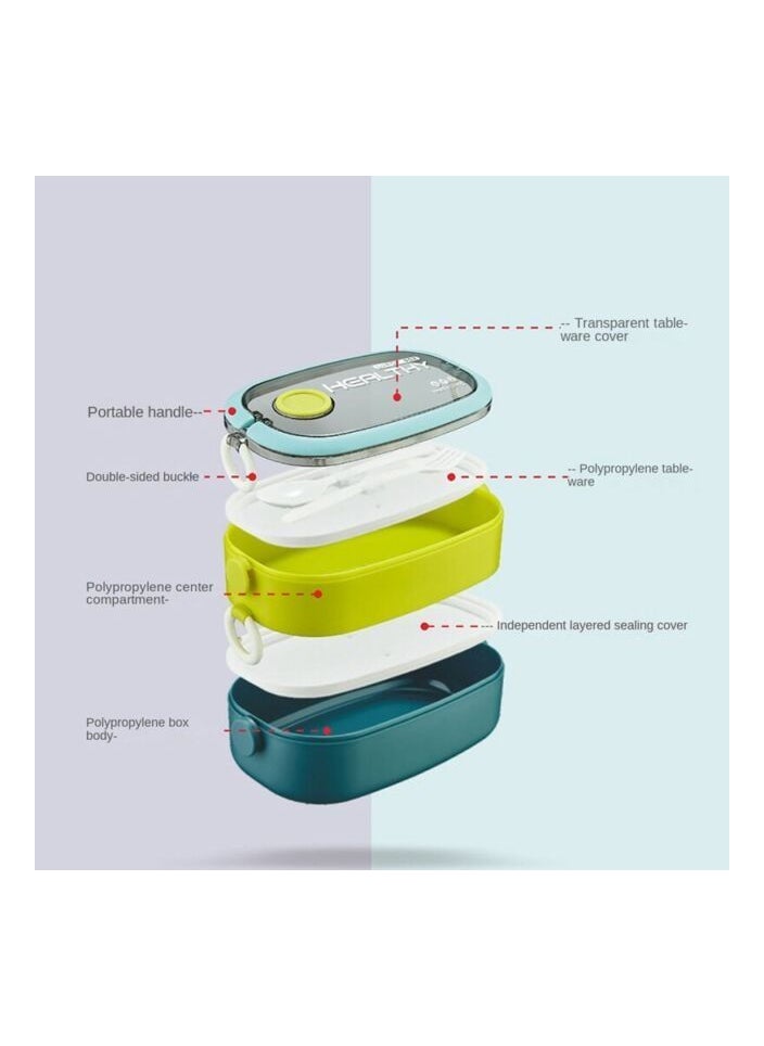 HOMIO - Two-Layer Stainless Steel Lunch Box – BPA-Free Double-Layer Food Container | Square Model | Leakproof & Portable | Hot & Cold Meal Storage for Office, School, Travel - Image 1