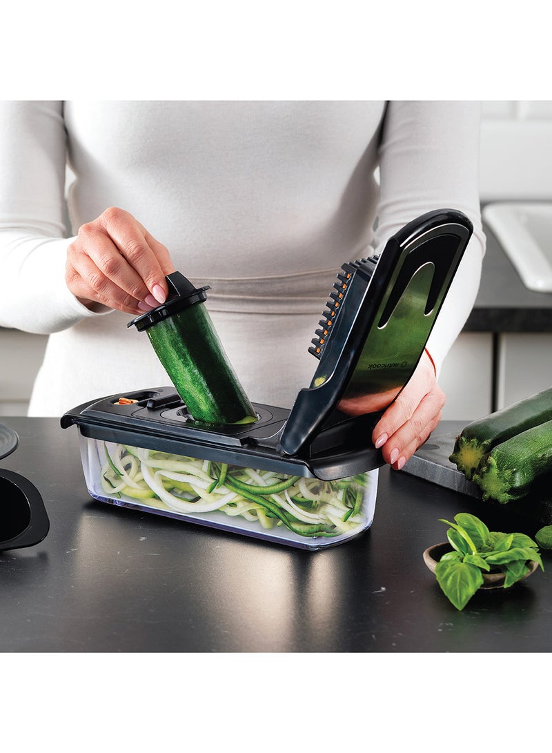 nutricook 4-in-1 Vegetable Chopper & Spiralizer – BPA-Free, Compact Food Prep Tool with Stainless Steel Blades, Self-Cleaning Grid – Chop, Dice, Spiralize & Ribbon Cut for Salads & Cooking - Image 2