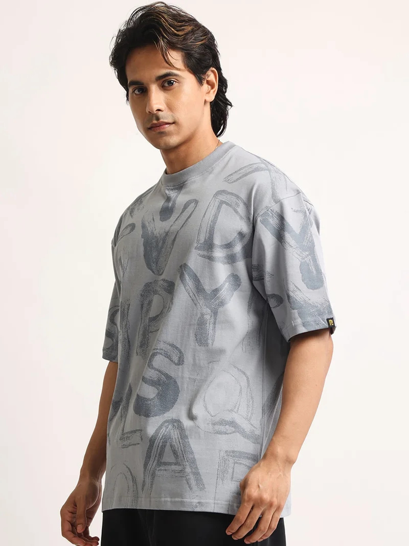 مانياك Maniac Mens Color Block Round Neck Half Sleeve Hunter Green and Cream Cotton Tshirt