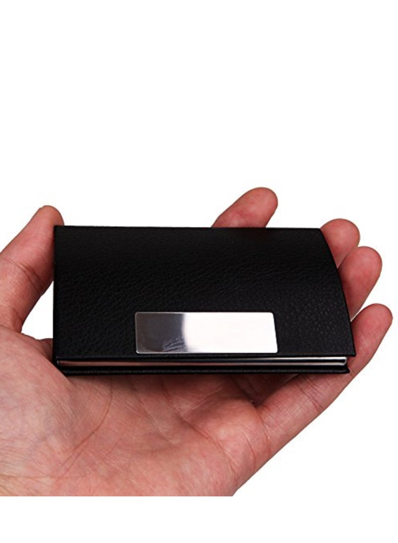 zoba Unisex Card Holder - Professional Design with Premium Metal Holder - Pocket Size - Black  - Image 4