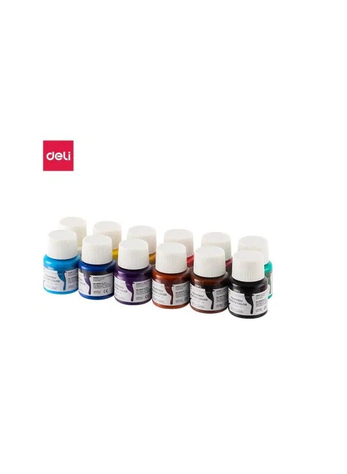 Deli 12-Piece Gouache Colours 25ml Per Bottle - Image 2
