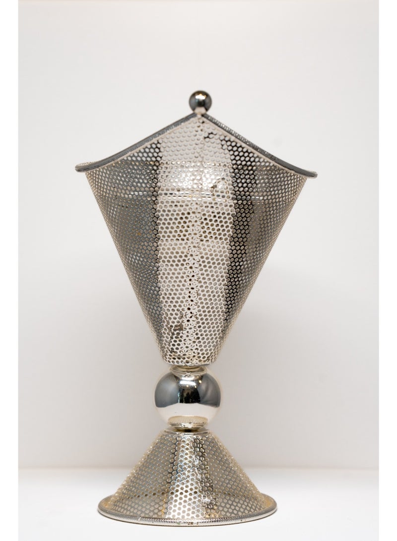 March Thirty Premium Silver Bakhoor Burner – Arabic Oud Mabkhara – Metal Incense Burner for Home & Majlis - Image 2