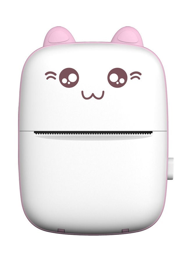 Mini Portable Thermal Printer with 1 Roll Paper, Pink/White - Image 2