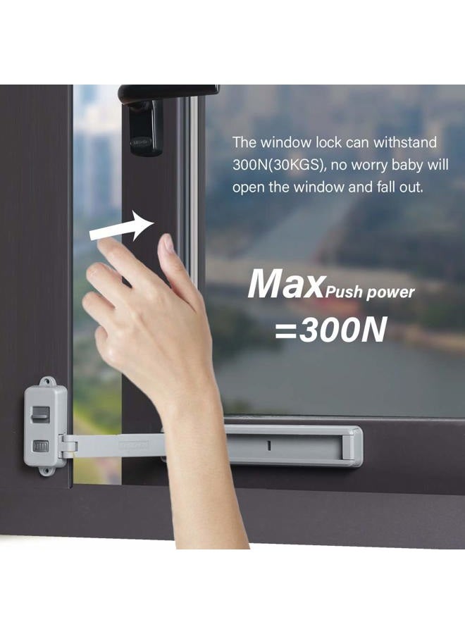 Eudemon Window Lock Children Protection Window Restrictor Child Safety Window Stopper Falling Prevention Locks Limiter Easy To Install and Use 3M VHB Adhesive No Tools Need or Drill (Grey, 1 Pack) - Image 5