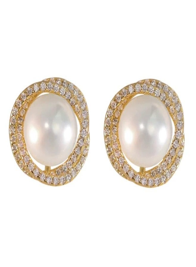 AMAAL Earrings For Women & Girls Stylish | Western Korean Earrings Bali | Butterfly| Stud Earrings Set for Women Moti Accessories Aesthetic | Fashion American Diamond AD CZ Gold Stud earinging 97 - Image 1