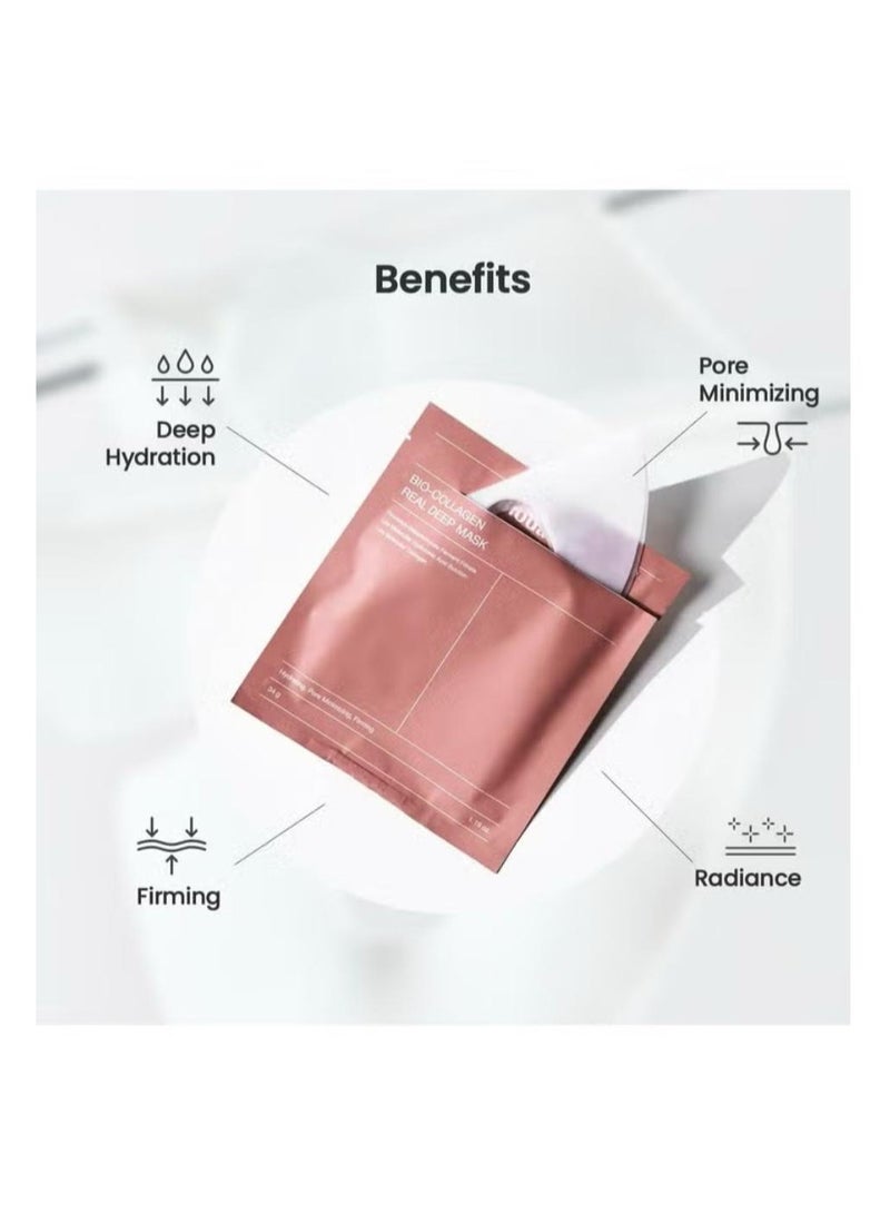 بيودانس قناع التنظيف العميق بالكولاجين الحيوي 34 جرام × 4 قطع، قناع مرطب ليلي لتقليل المسام - Image 3