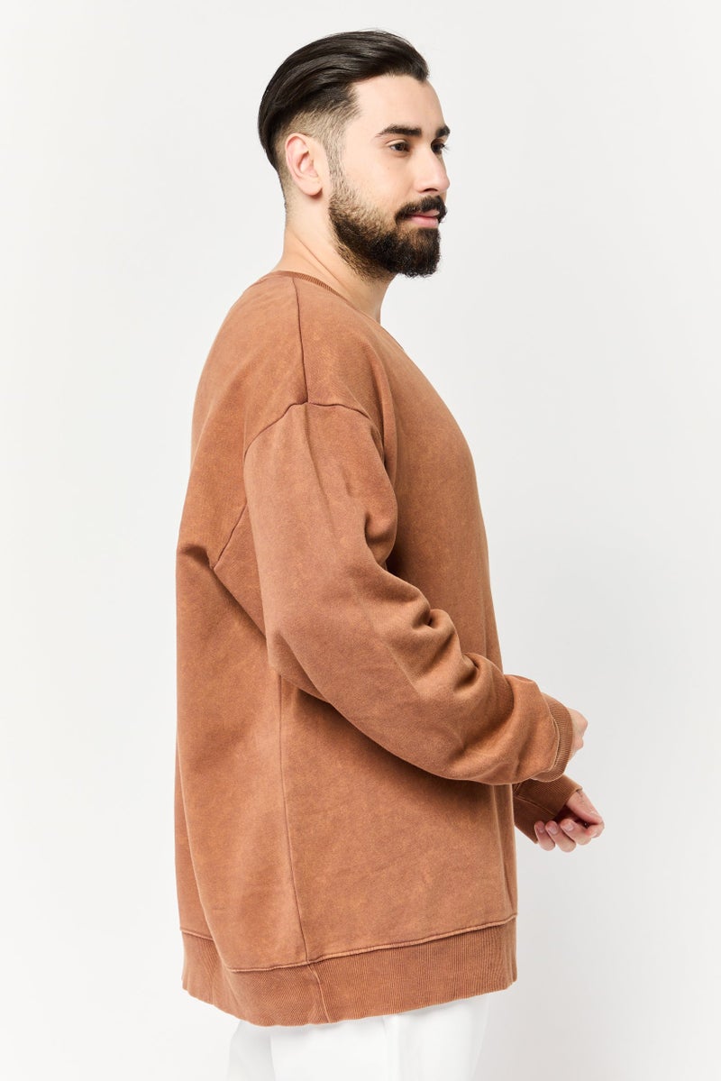 Adidas Men Sportswear Fit Long Sleeves Outdoor Sweatshirt, Brown  - Image 2