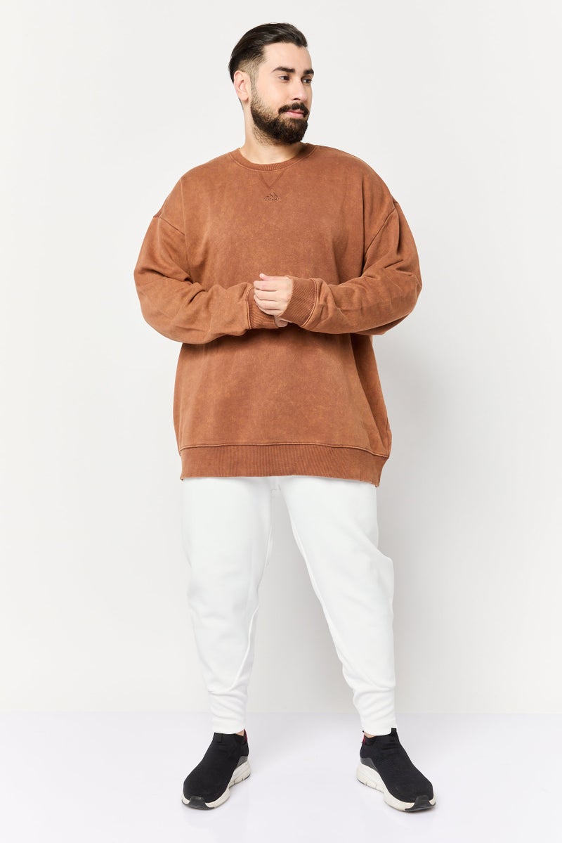 Adidas Men Sportswear Fit Long Sleeves Outdoor Sweatshirt, Brown  - Image 3