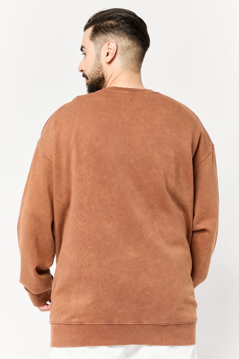 Adidas Men Sportswear Fit Long Sleeves Outdoor Sweatshirt, Brown  - Image 4