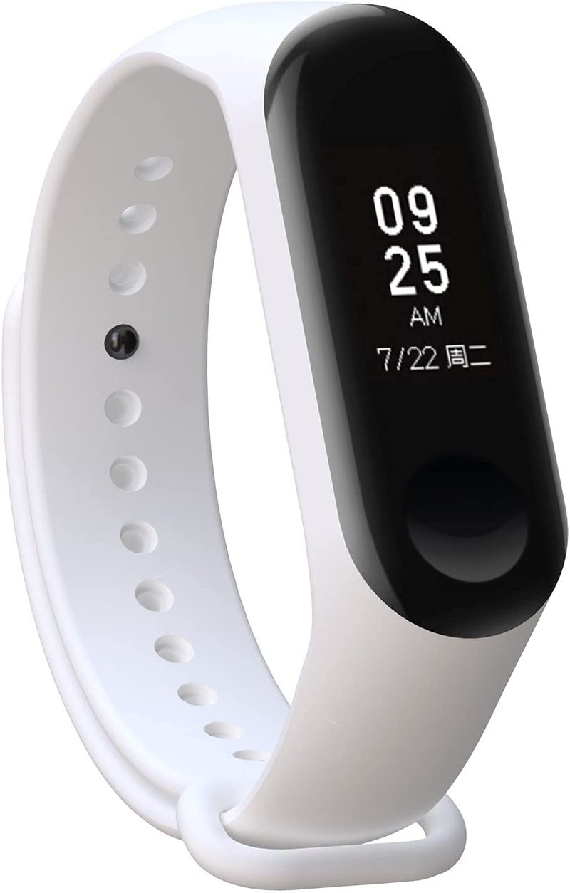 INEFABLE Mi Band 3 and 4 Straps Original for Mi Band M3 and M4 Wristband Strap Soft Silicone Adjustable Band Strap-Black-Blue-White-Light Grey-Pack of 4 - Image 4
