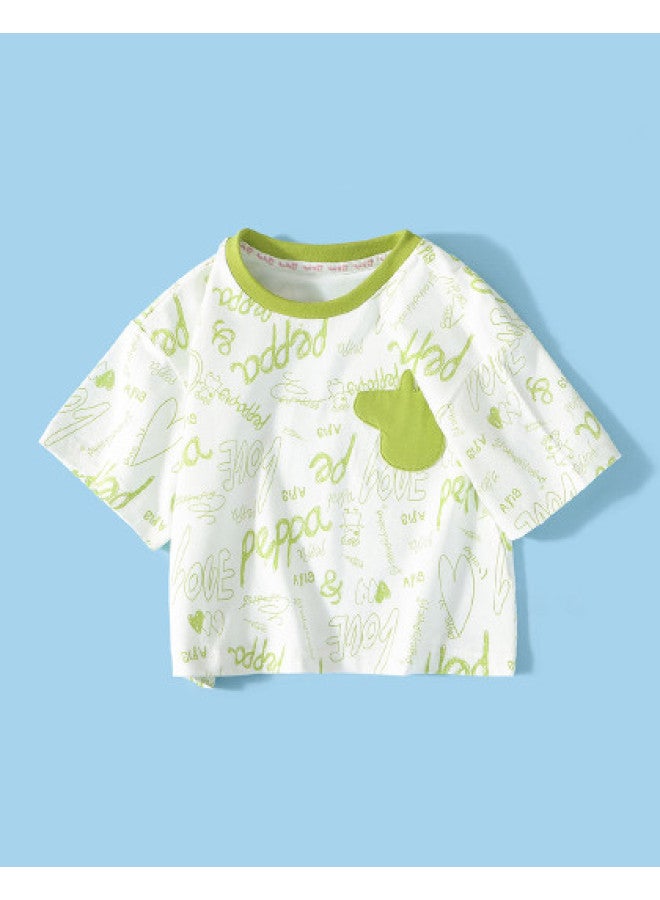 Peppa Pig summer 2025 Kids' Soft Cotton Moisture-wicking Breathable Short-sleeve T-shirt Infant Tee - Image 1