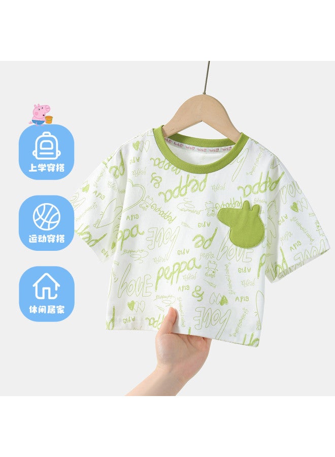 Peppa Pig summer 2025 Kids' Soft Cotton Moisture-wicking Breathable Short-sleeve T-shirt Infant Tee - Image 2