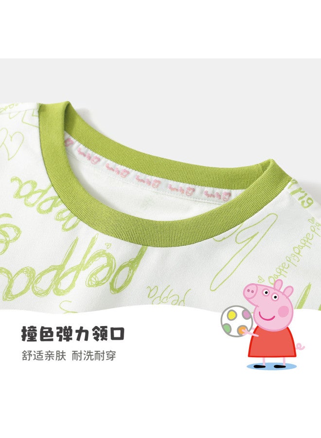 Peppa Pig summer 2025 Kids' Soft Cotton Moisture-wicking Breathable Short-sleeve T-shirt Infant Tee - Image 4
