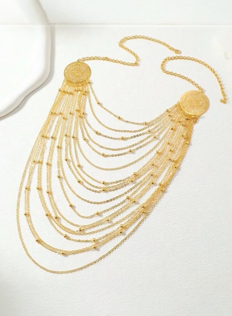 غولدماكس سلسال نسائي طويل شبيه بالذهب مطلي عيار 21 - Image 1