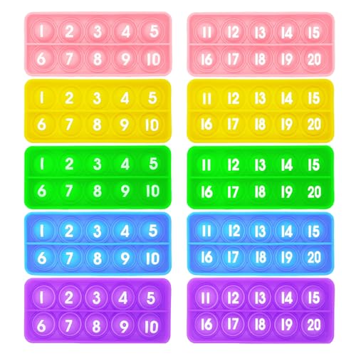 Anemeeoke 120 Ten Frame Popper Math Fidget Sensory Toys TenFrame Counting Toy for Toddler Educational Toy for Kids Classroom Group Learning ActivitiesPack of 10 - Image 1