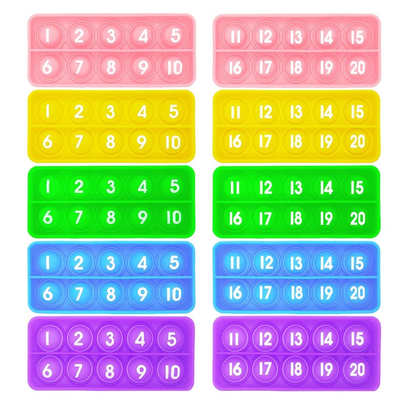Anemeeoke 120 Ten Frame Popper Math Fidget Sensory Toys TenFrame Counting Toy for Toddler Educational Toy for Kids Classroom Group Learning ActivitiesPack of 10 - Image 3
