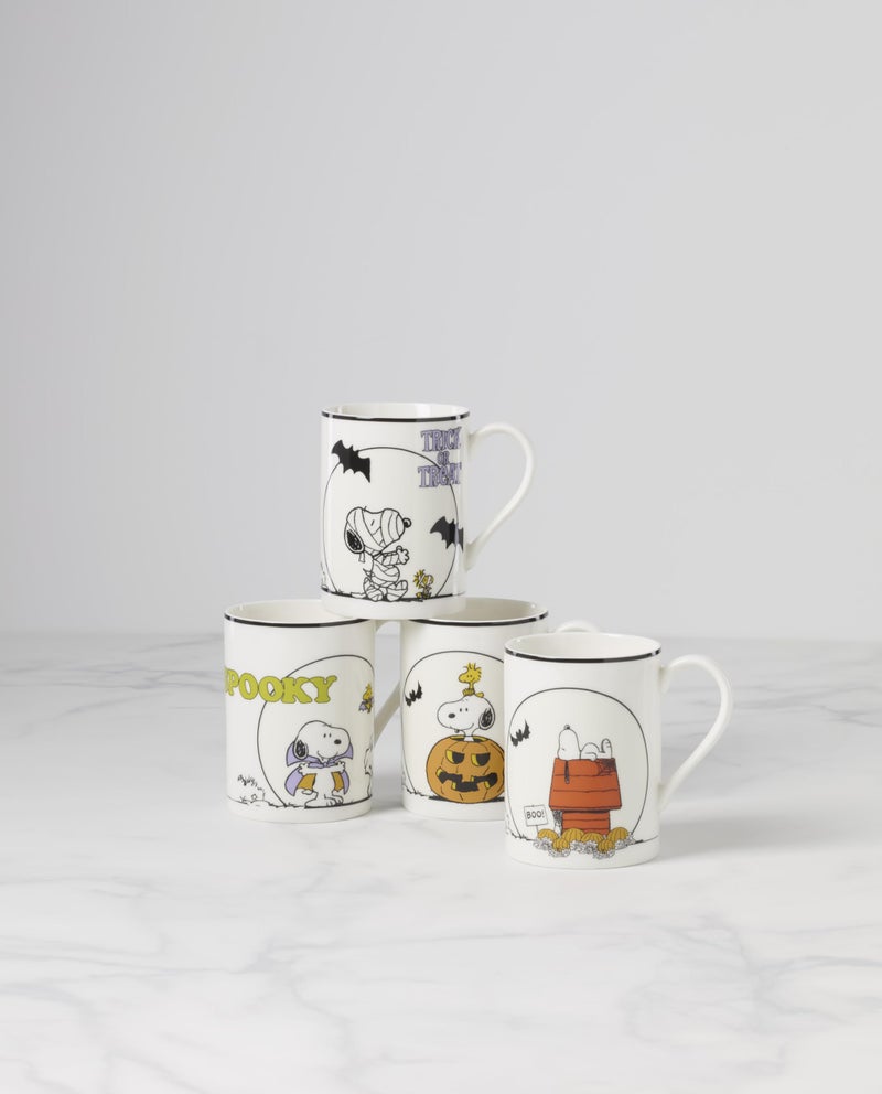 Lenox Coffee Mugs, PEANUTS The Great Pumpkin 11 Oz Mugs Set of 4, Assorted, Porcelain, Snoopy, Charlie Brown Halloween Drinkware Set, Dishwasher Safe, Microwave Safe, Halloween Decor (11 Oz 4 Piece) - Image 2