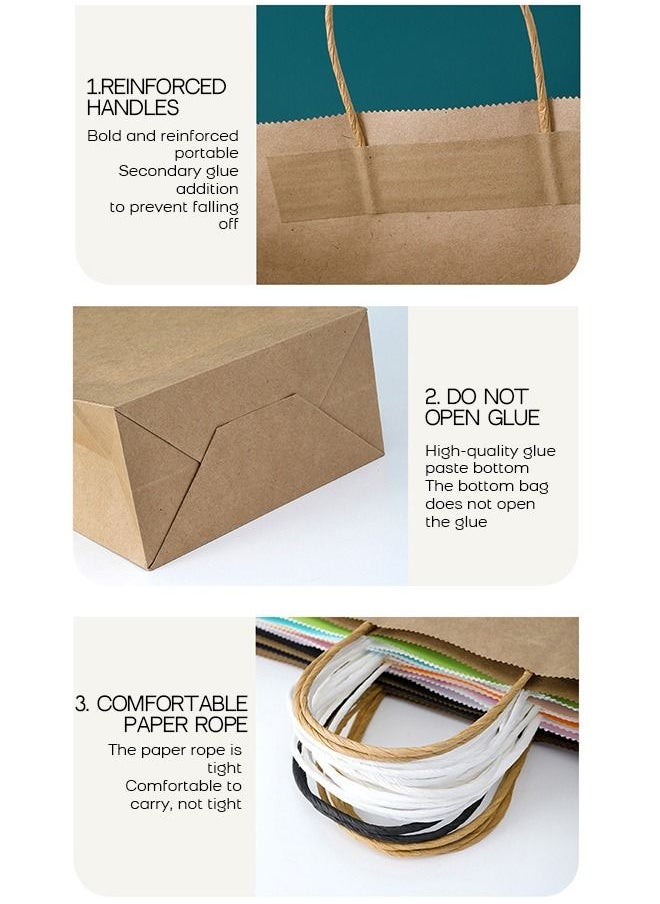 17 Pcs Kraft Paper Bags set Eco-friendly Paper Gift Bag with Handles for Birthday Eid Wedding Celebrations Retail Shopping Bridal Shower Party Favors