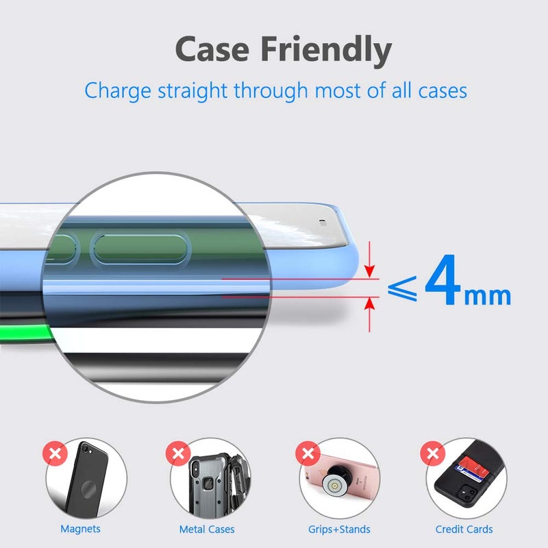 Yootech Yootech Wireless Charger,10W Max Fast Wireless Charging Pad Compatible with iPhone 16/16 Plus/16 Pro Max/15/14/13/SE 2022/12/11/X/8,Samsung Galaxy S22/S21/S20,for AirPods Pro 2(No AC Adapter)  - Image 4
