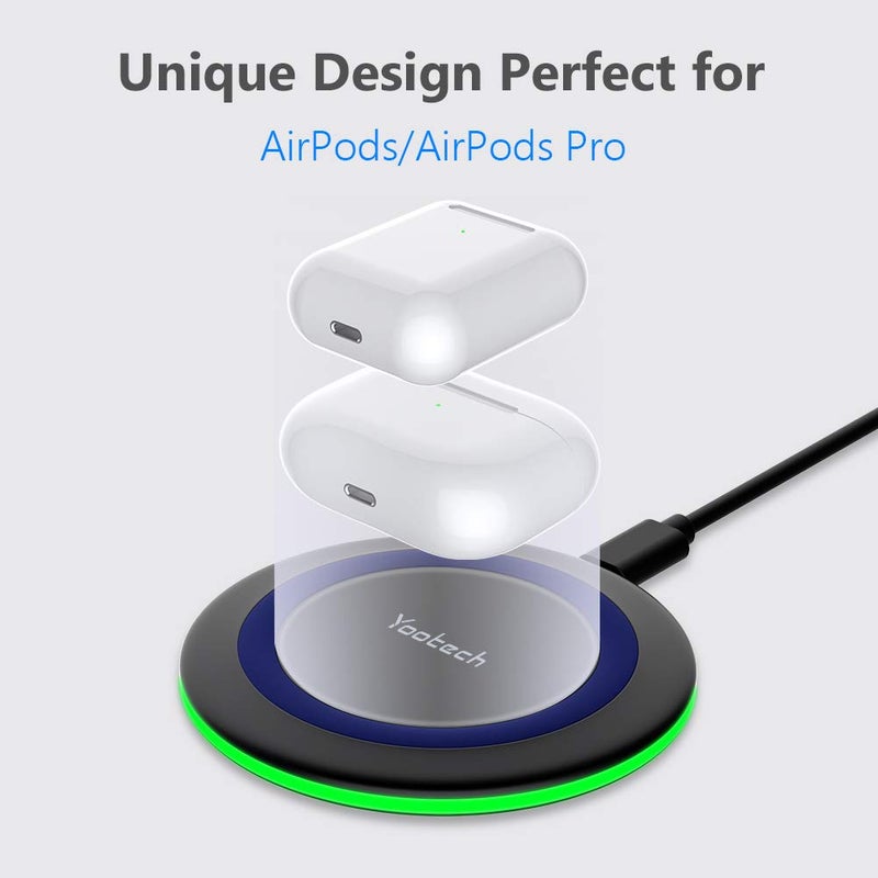 Yootech Yootech Wireless Charger,10W Max Fast Wireless Charging Pad Compatible with iPhone 16/16 Plus/16 Pro Max/15/14/13/SE 2022/12/11/X/8,Samsung Galaxy S22/S21/S20,for AirPods Pro 2(No AC Adapter)  - Image 3