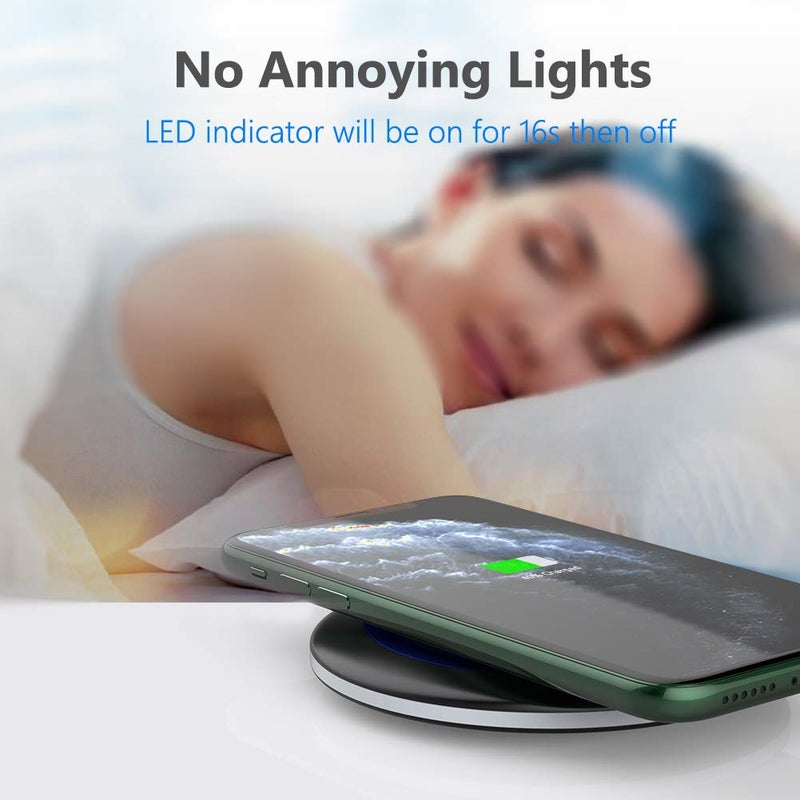 Yootech Yootech Wireless Charger,10W Max Fast Wireless Charging Pad Compatible with iPhone 16/16 Plus/16 Pro Max/15/14/13/SE 2022/12/11/X/8,Samsung Galaxy S22/S21/S20,for AirPods Pro 2(No AC Adapter)  - Image 5