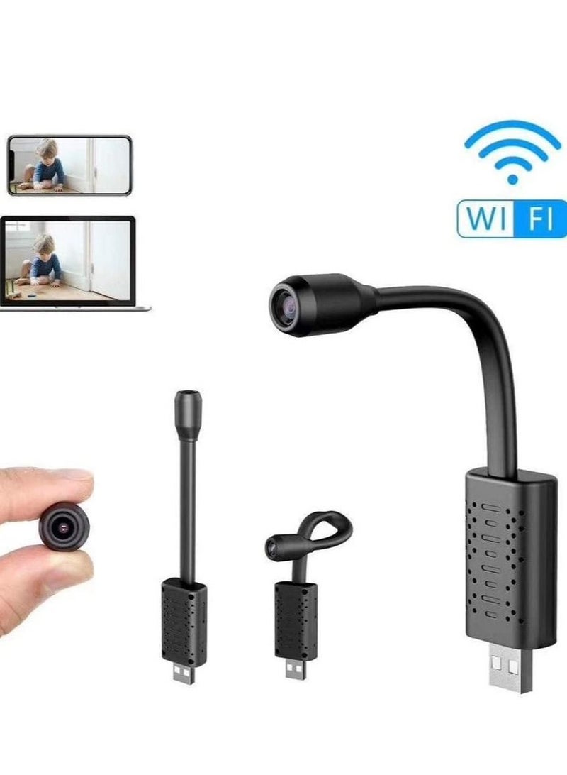 Portable Wifi Security Camera Smart Mini Wireless USB IP Camera Flexible 360 Degree Loop Video Motion Detection Camera (Black) Electronics - Image 2