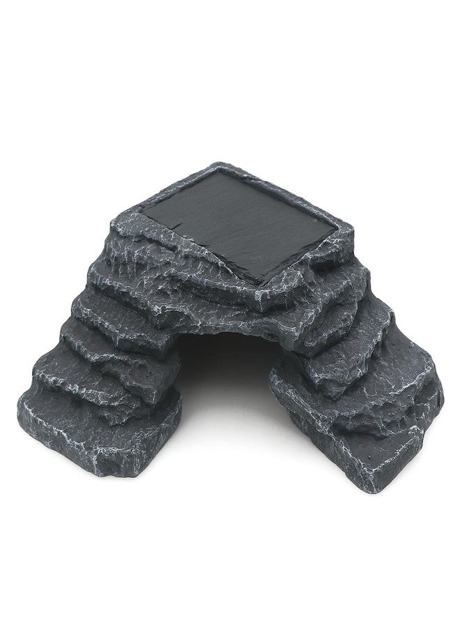 AQUA KT Reptile Basking Platform with Climbing Ramp Ledge Turtle Dock Resting Rock for Bearded Dragon Leopard Crested Gecko Lizard Hide Cave Amphibian Decoration - Image 4