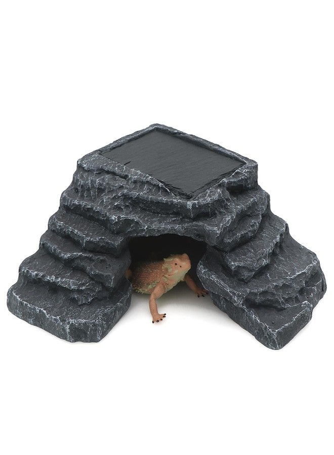 AQUA KT Reptile Basking Platform with Climbing Ramp Ledge Turtle Dock Resting Rock for Bearded Dragon Leopard Crested Gecko Lizard Hide Cave Amphibian Decoration - Image 5