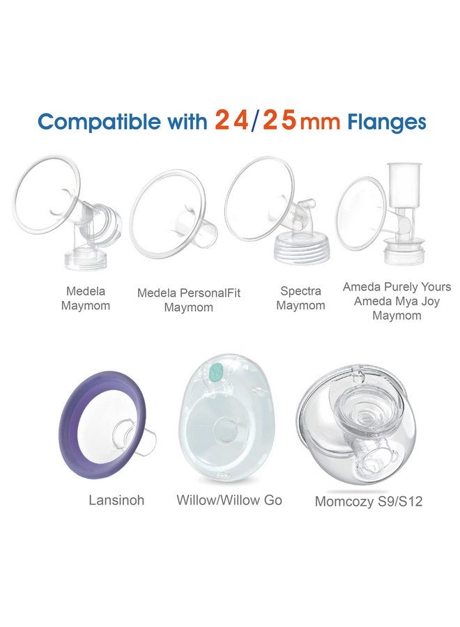 ماي موم حشوات Maymom Flange مقاس 15 مم متوافقة مع Medela، ودروع/شفاه Spectra مقاس 24 مم، وكوب Momcozy/Willow القابل للارتداء. متوافقة مع Medela Freestyle، وHarmony، لتقليل 24 مم إلى 15 مم؛ قطعتان/لكل قطعة - Image 3