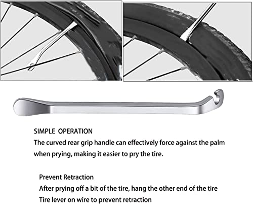 Suprwin Bicycle Spoke Tension Meter Wrench Repair Tool Set, 8pcs Adjustment Bike Bicycle Spoke Indicator Tensiometer Wrench, Wheel Repair Tool W/Valve Wrench/Spoke Wrench/Tire Lever/Hex/Socket Wrench - Image 5