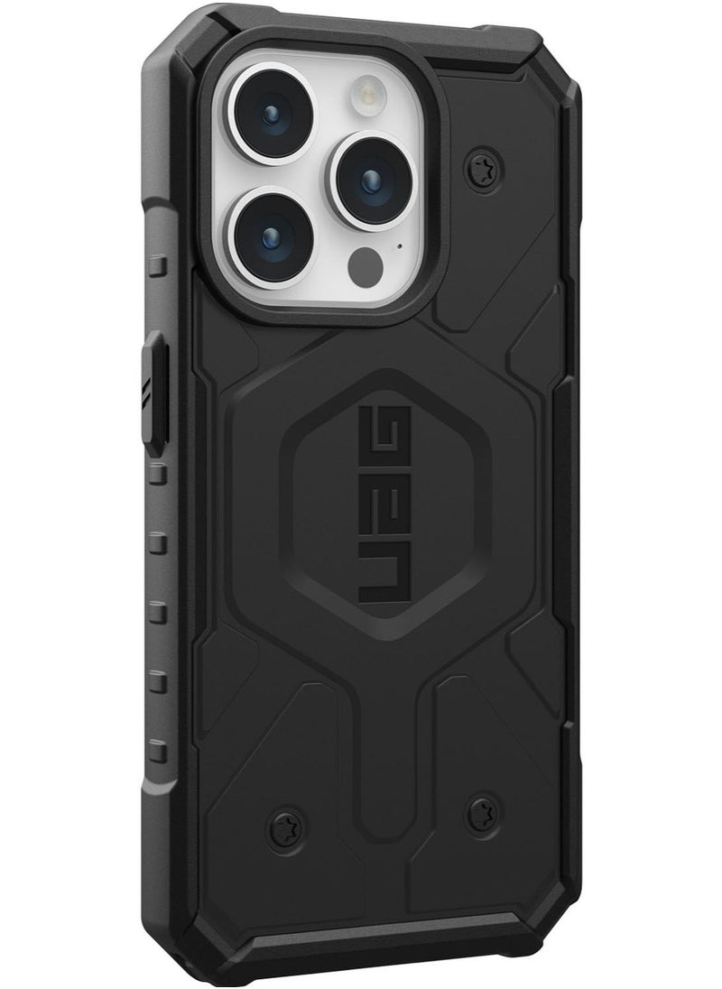 Urban Armor Gear UAG Pathfinder MagSafe for iPhone 15 Pro Case Cover [18 Feet Drop Tested]  - Black  - Image 4