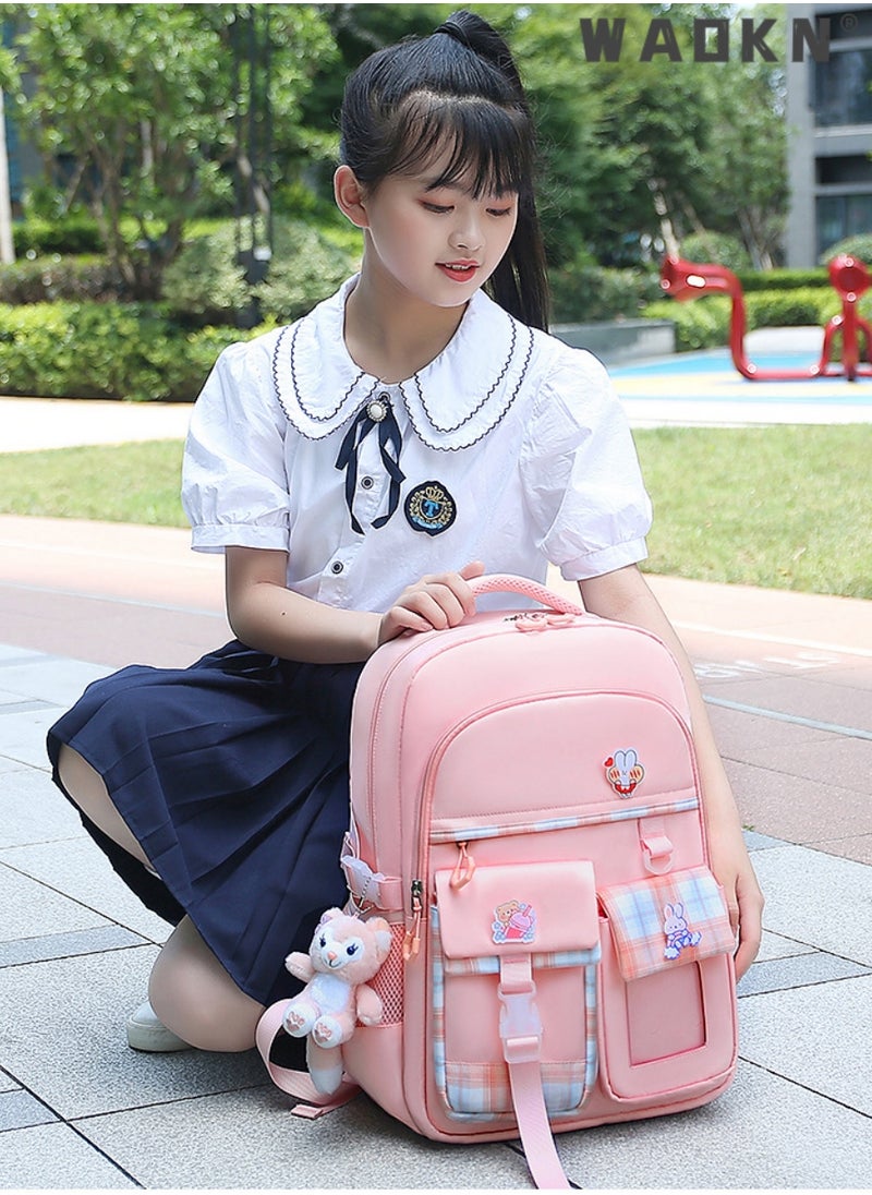 WAOKN - Girls School Backpacks Book Bag with Compartments for Teen Girl Kid Students Elementary School Kids' School Bag Anti Theft Women Casual Daypack - Image 1