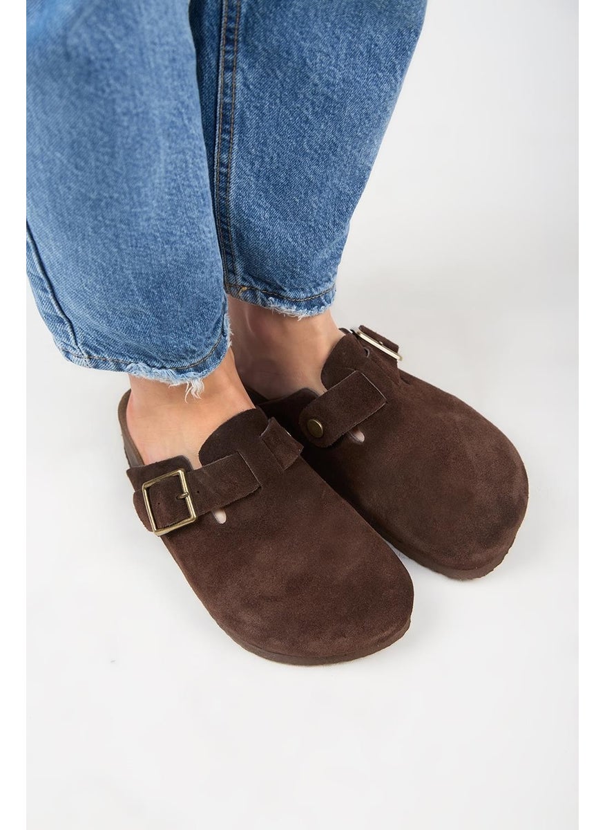 Manijero Zeta 2 Women's Belt Buckled Sabo Dark Brown Slippers  - Image 2