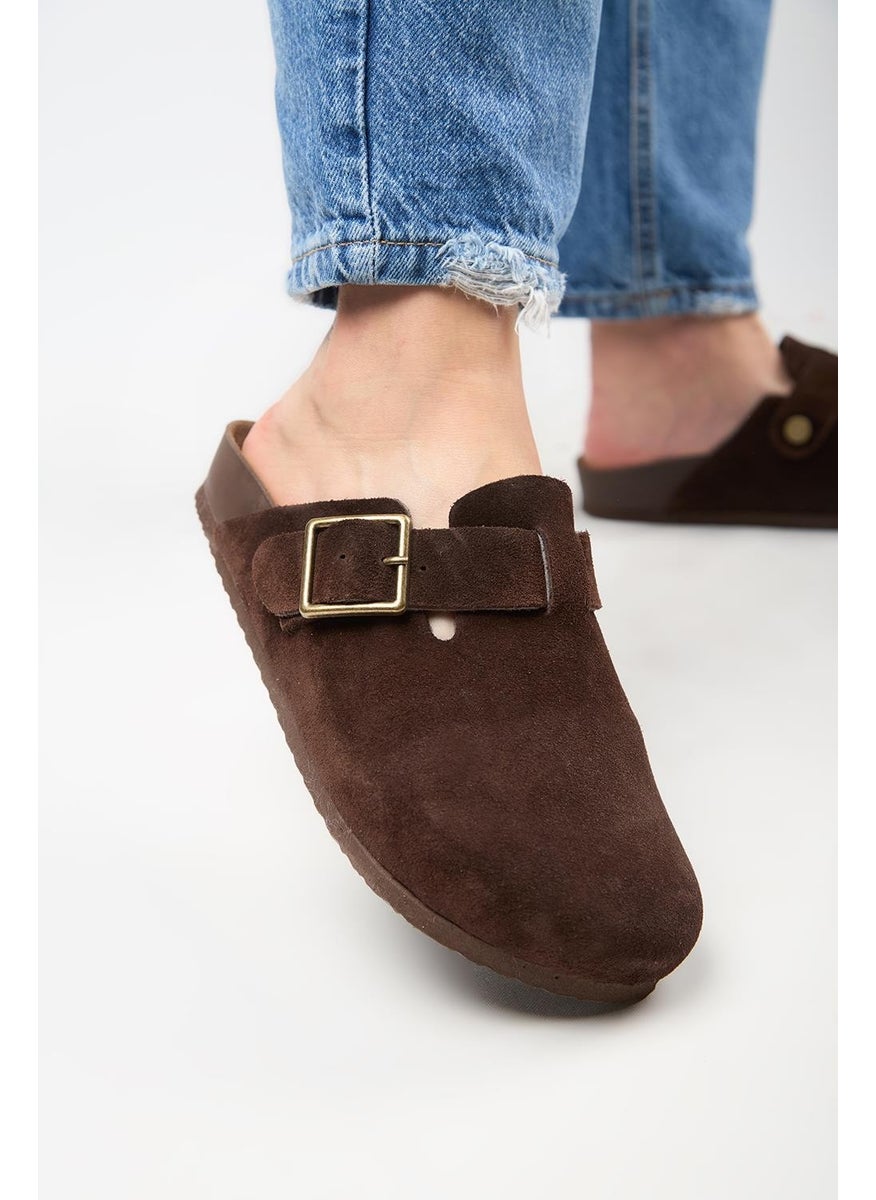 Manijero Zeta 2 Women's Belt Buckled Sabo Dark Brown Slippers  - Image 4