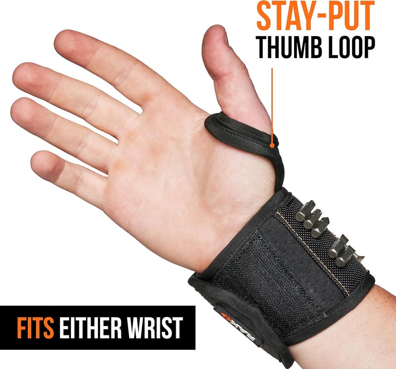 RAK Magnetic Wristband, Thumb Loop for Holding Screws, Nails, Drill Bits for Men - Made from Premium Ballistic Nylon, Lightweight Powerful Magnets for Dad, Husband, Grandpa, Handyman - Image 4