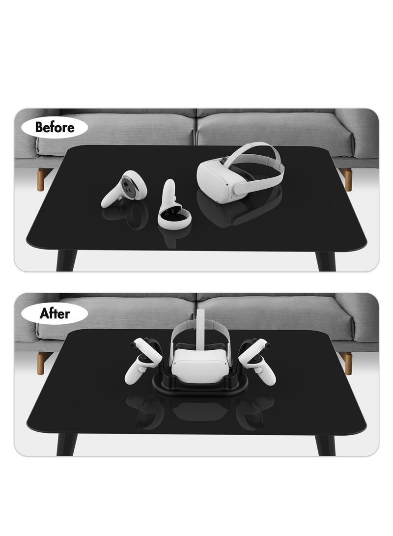 Charging Dock for Oculus Quest 2, Touch Controller and Headset Placement Display Stand Contact Charging Table Stand Auto-attached USB-C Magnetic Charging - Image 3