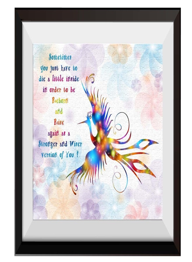 Uhomate Phoenix Bird Home Canvas Prints Wall Art Inspirational Quotes Wall Decor Living Room Bedroom Bathroom Artwork C048 (8X10) - Image 1