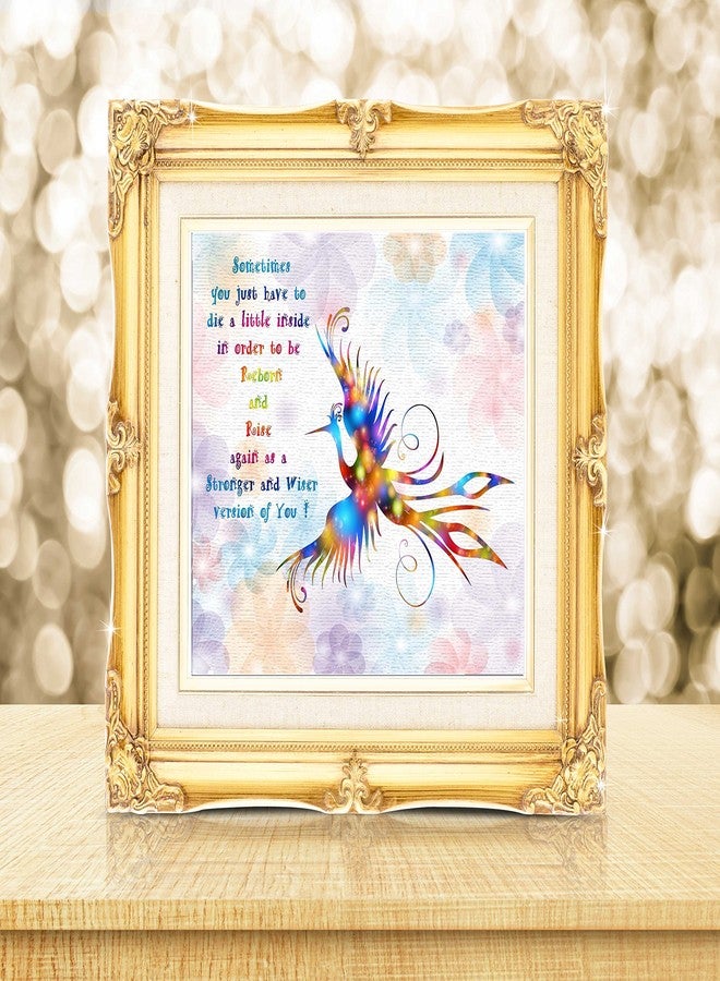 Uhomate Phoenix Bird Home Canvas Prints Wall Art Inspirational Quotes Wall Decor Living Room Bedroom Bathroom Artwork C048 (8X10) - Image 2