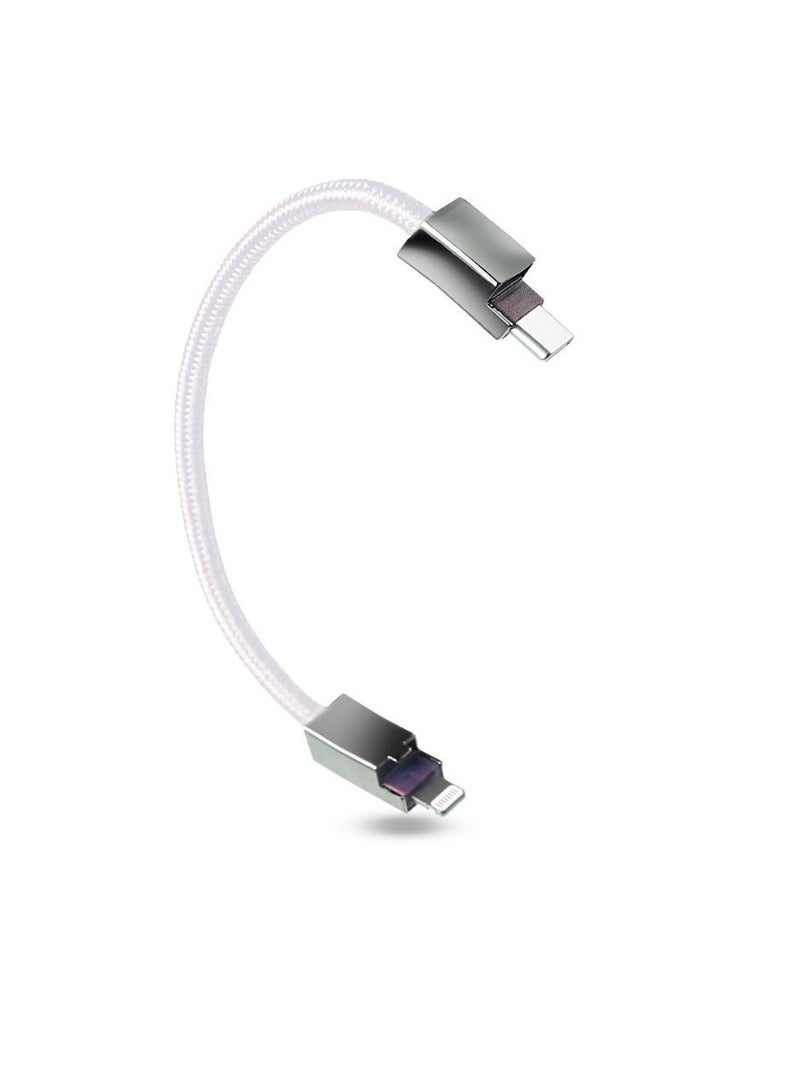 white charging band with built-in Apple MFi-certified Lightning cable – Stylish fabric design with a metal magnetic clasp – Fast charging and data transfer - Image 3