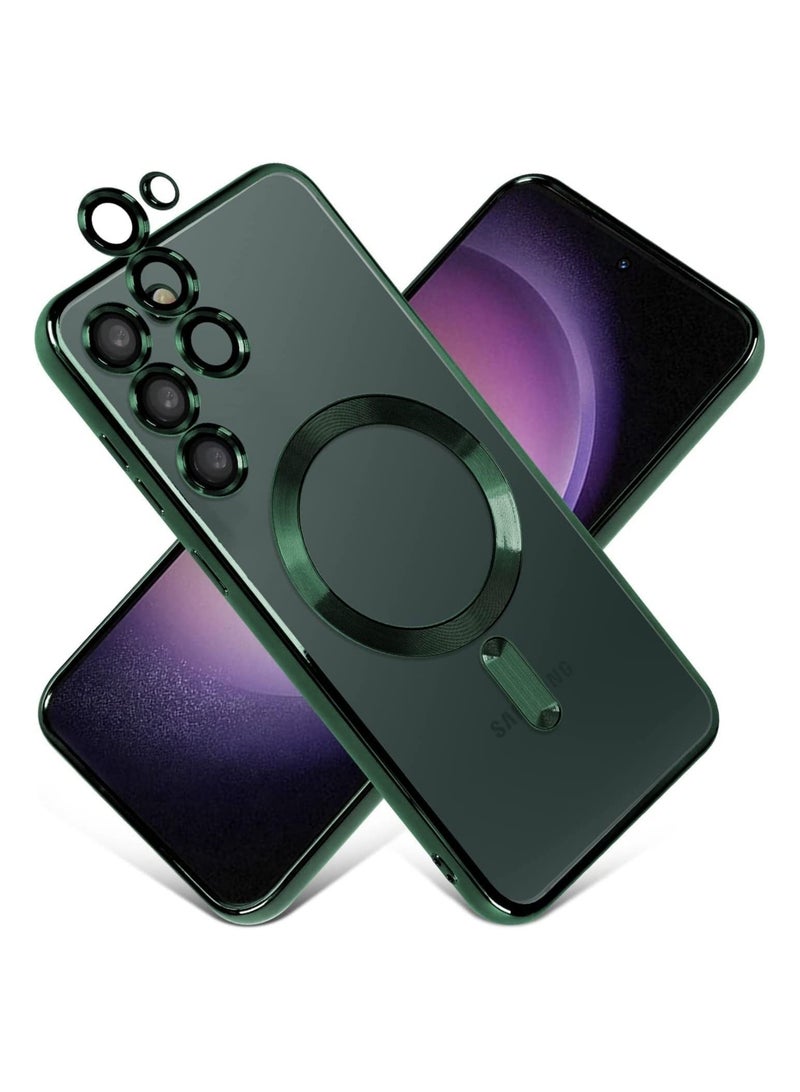 IAF Magnetic Clear Case for SamsMagnetic Clear Case for Samsung Galaxy S23 Plus with Camera Lens Protector Magsafe Compatible Electroplated Soft TPU Shockproof Anti-Scratch Phone Caseung Galaxy S23 with C  - Image 1
