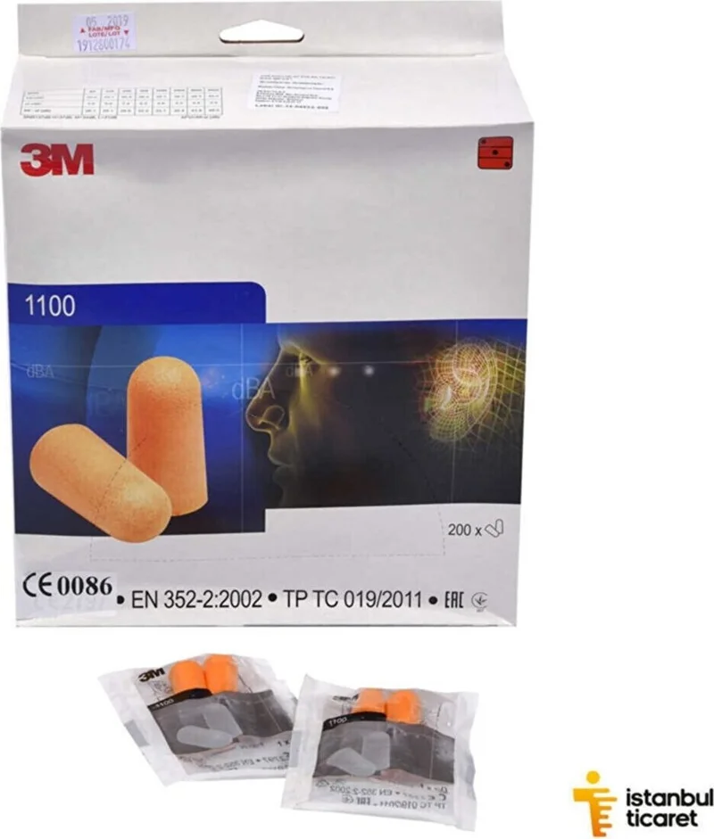 ثري ام 1100 Ear Plugs Sound and Noise Canceling 100 Pairs
