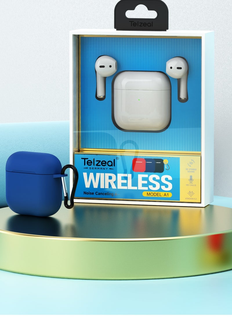 New Telzeal A1 Wireless Earbuds – Pure Sound, Seamless Bluetooth Connectivity, Sleek White Design - Image 3