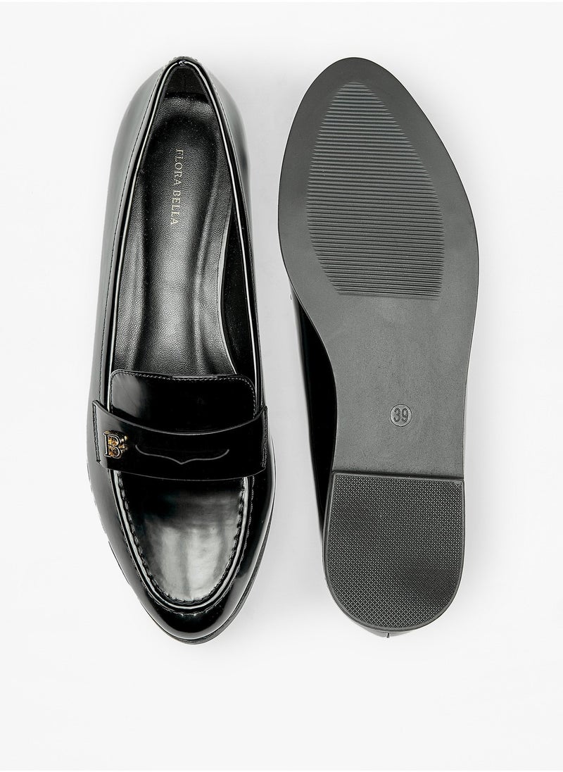 Flora Bella By Shoexpress - Womens Solid Loafers with Metallic Accent - Image 1