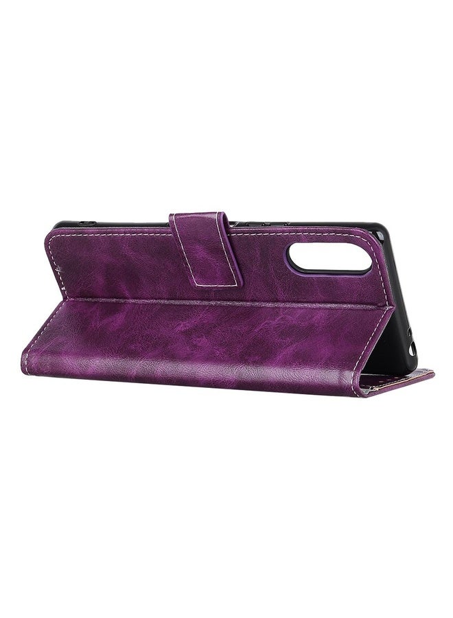HuHa For Sony Xperia Ace II Retro Crazy Horse Texture Horizontal Flip Leather Case with Holder & Card Slots & Photo Frame & Wallet(Purple)  - Image 5
